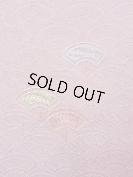 画像8: N1210J 女性用付下げ  シルク（正絹） 薄い灰色がかった桃色, ぼかし 【中古】【USED】【リサイクル】 ★★★☆☆【N1210J】 (8)