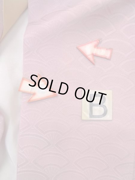 画像16: N1210J 女性用付下げ  シルク（正絹） 薄い灰色がかった桃色, ぼかし 【中古】【USED】【リサイクル】 ★★★☆☆【N1210J】 (16)