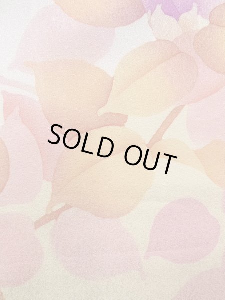 画像10: N1210K 女性用訪問着  シルク（正絹） 薄いアイボリー, 椿 【中古】【USED】【リサイクル】 ★★★☆☆【N1210K】 (10)