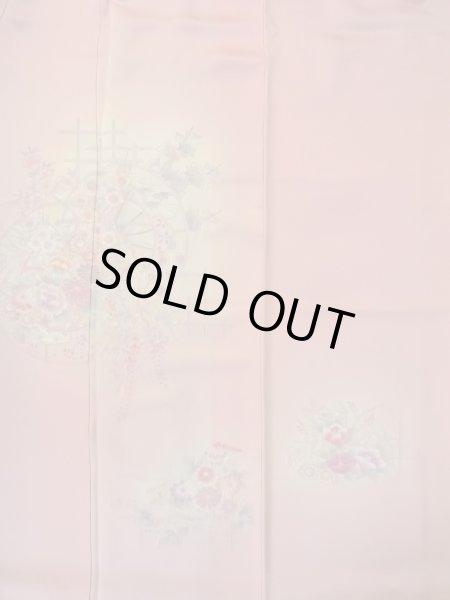 画像3: N1210L 女性用付下げ  シルク（正絹） 淡い桃色, 桜 【中古】【USED】【リサイクル】 ★★★☆☆【N1210L】 (3)