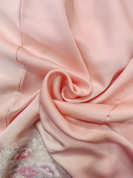 画像18: N1210L 女性用付下げ  シルク(正絹) 淡い桃色, 桜 【中古】【USED】【リサイクル】 ★★★☆☆【N1210L】 (18)