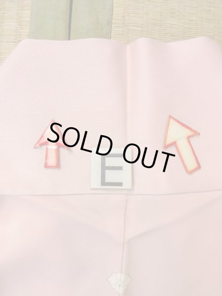 画像24: N1210L 女性用付下げ  シルク（正絹） 淡い桃色, 桜 【中古】【USED】【リサイクル】 ★★★☆☆【N1210L】 (24)