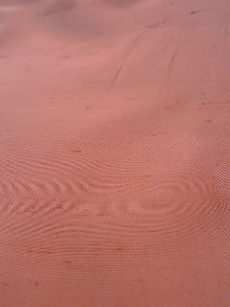 画像12: N1210P 女性用紬  シルク(正絹) 淡い珊瑚色, 菊 【中古】【USED】【リサイクル】 ★★☆☆☆【N1210P】 (12)