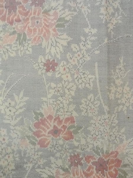 画像4: N1210S 女性用紬  シルク(正絹) 淡いマルチカラー, 花 【中古】【USED】【リサイクル】 ★★★☆☆【N1210S】 (4)