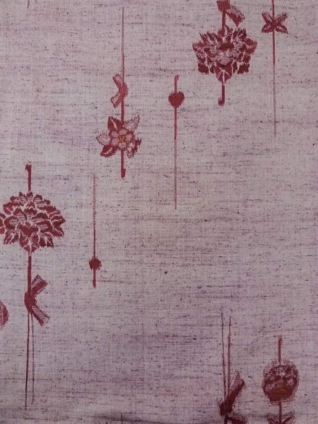 画像4: N1210U 女性用紬  シルク（正絹） 灰色がかったえんじ,  【中古】【USED】【リサイクル】 ★★★★☆【N1210U】 (4)