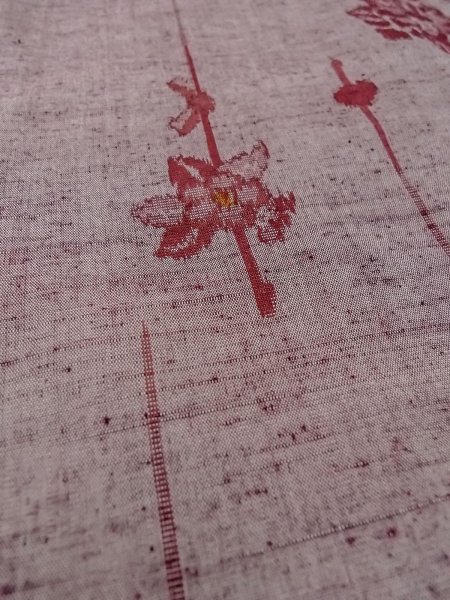 画像8: N1210U 女性用紬  シルク（正絹） 灰色がかったえんじ,  【中古】【USED】【リサイクル】 ★★★★☆【N1210U】 (8)