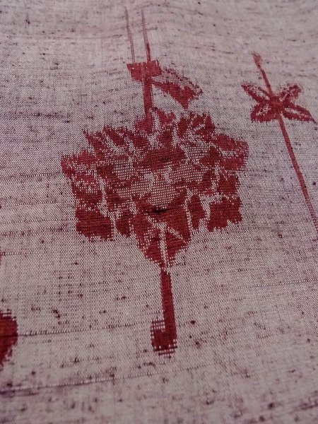 画像9: N1210U 女性用紬  シルク（正絹） 灰色がかったえんじ,  【中古】【USED】【リサイクル】 ★★★★☆【N1210U】 (9)