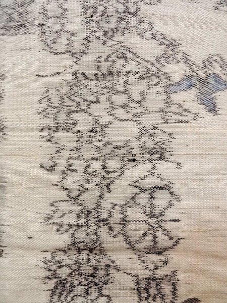 画像5: N1210V 女性用紬  シルク(正絹) アイボリー, 花 【中古】【USED】【リサイクル】 ★★☆☆☆【N1210V】 (5)