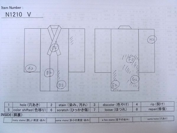 画像13: N1210V 女性用紬  シルク(正絹) アイボリー, 花 【中古】【USED】【リサイクル】 ★★☆☆☆【N1210V】 (13)