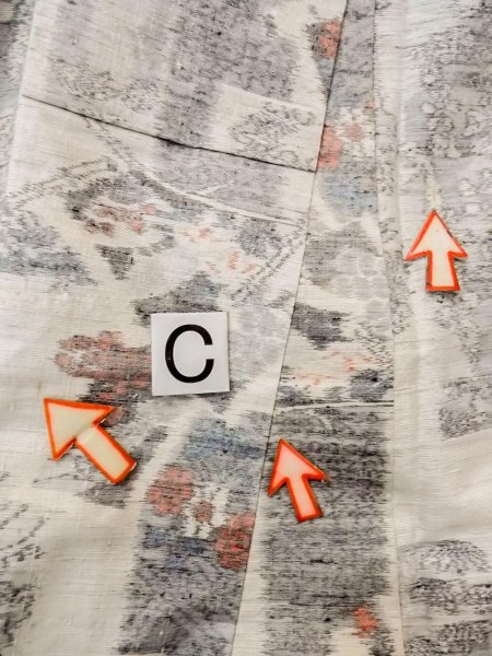 画像16: N1210V 女性用紬  シルク(正絹) アイボリー, 花 【中古】【USED】【リサイクル】 ★★☆☆☆【N1210V】 (16)