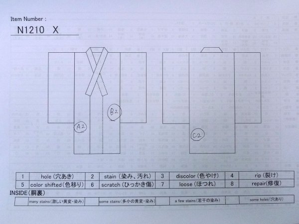 画像13: N1210X 女性用紬  シルク(正絹) 黒, 蝶々 【中古】【USED】【リサイクル】 ★★★☆☆【N1210X】 (13)
