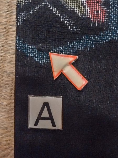 画像14: N1210X 女性用紬  シルク(正絹) 黒, 蝶々 【中古】【USED】【リサイクル】 ★★★☆☆【N1210X】 (14)