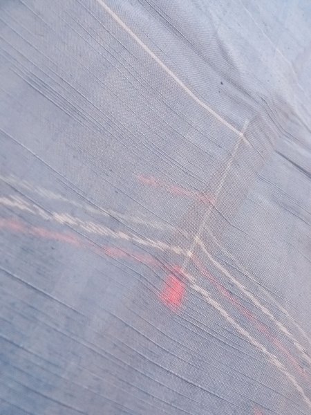 画像8: N1210Y 女性用紬  シルク(正絹) 淡い灰色がかった水色, 幾何学模様 【中古】【USED】【リサイクル】 ★★★☆☆【N1210Y】 (8)