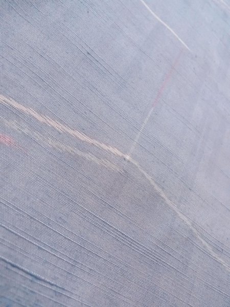 画像9: N1210Y 女性用紬  シルク(正絹) 淡い灰色がかった水色, 幾何学模様 【中古】【USED】【リサイクル】 ★★★☆☆【N1210Y】 (9)