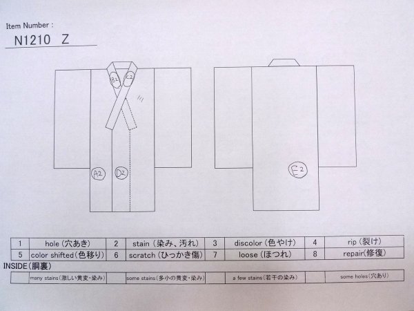 画像14: N1210Z 女性用小紋 江戸小紋 シルク(正絹) 淡い灰色がかった緑色, 花 【中古】【USED】【リサイクル】 ★★★☆☆【N1210Z】 (14)