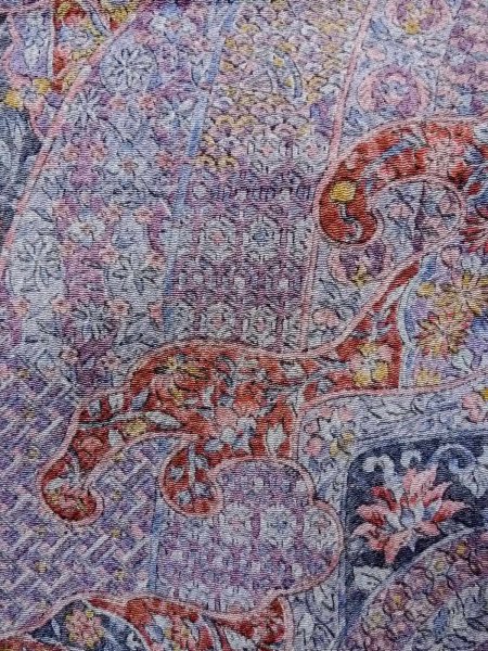 画像7: N1211B 女性用小紋  シルク(正絹) 灰色がかった紫色, 菊 【中古】【USED】【リサイクル】 ★★★★☆【N1211B】 (7)