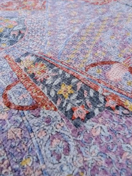 画像8: N1211B 女性用小紋  シルク(正絹) 灰色がかった紫色, 菊 【中古】【USED】【リサイクル】 ★★★★☆【N1211B】 (8)