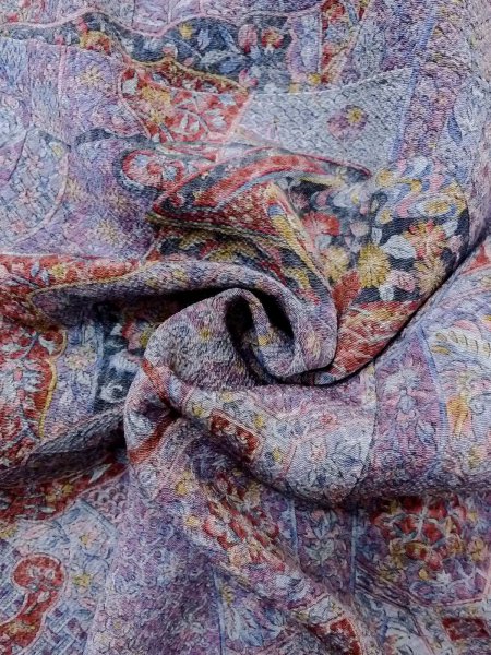 画像11: N1211B 女性用小紋  シルク(正絹) 灰色がかった紫色, 菊 【中古】【USED】【リサイクル】 ★★★★☆【N1211B】 (11)