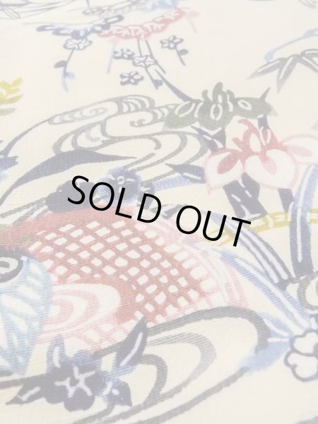 画像10: N1211D 女性用小紋  シルク（正絹） アイボリー, 菊 【中古】【USED】【リサイクル】 ★★★☆☆【N1211D】 (10)