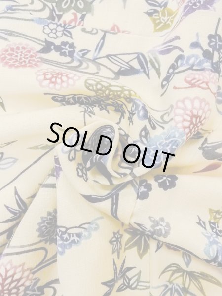 画像11: N1211D 女性用小紋  シルク（正絹） アイボリー, 菊 【中古】【USED】【リサイクル】 ★★★☆☆【N1211D】 (11)