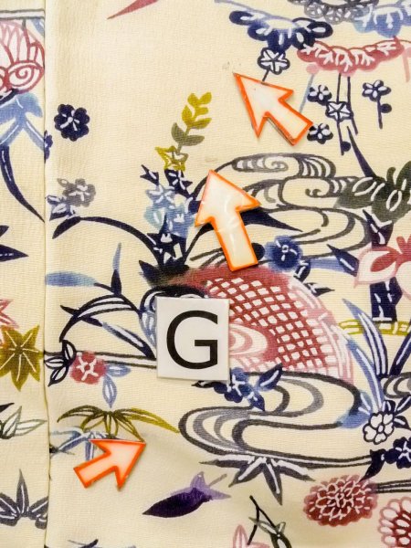 画像20: N1211D 女性用小紋  シルク(正絹) アイボリー, 菊 【中古】【USED】【リサイクル】 ★★★☆☆【N1211D】 (20)