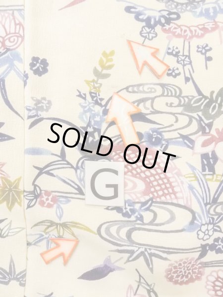 画像20: N1211D 女性用小紋  シルク（正絹） アイボリー, 菊 【中古】【USED】【リサイクル】 ★★★☆☆【N1211D】 (20)