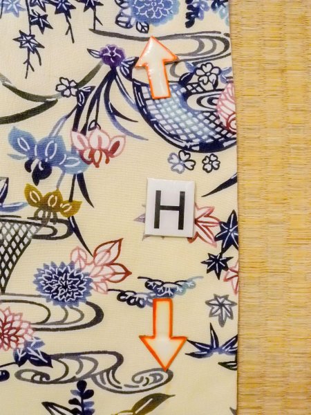 画像21: N1211D 女性用小紋  シルク(正絹) アイボリー, 菊 【中古】【USED】【リサイクル】 ★★★☆☆【N1211D】 (21)