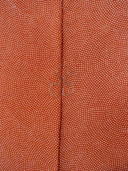 画像5: N1211E 女性用小紋 江戸小紋 シルク(正絹) 朱赤, 青海波 【中古】【USED】【リサイクル】 ★★☆☆☆【N1211E】 (5)