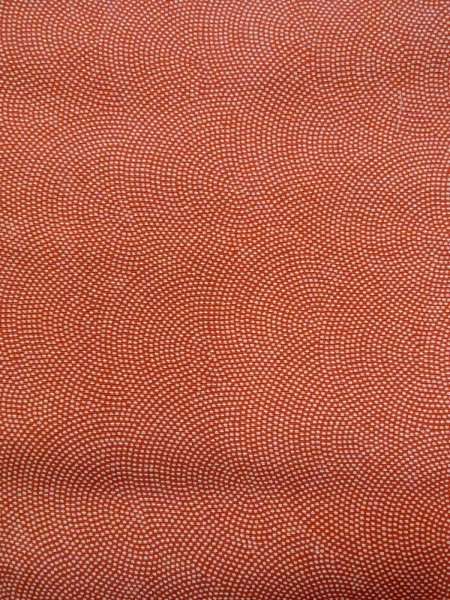 画像6: N1211E 女性用小紋 江戸小紋 シルク(正絹) 朱赤, 青海波 【中古】【USED】【リサイクル】 ★★☆☆☆【N1211E】 (6)