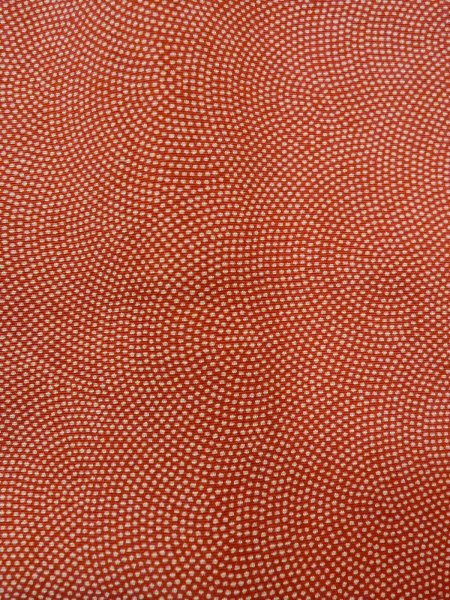 画像8: N1211E 女性用小紋 江戸小紋 シルク(正絹) 朱赤, 青海波 【中古】【USED】【リサイクル】 ★★☆☆☆【N1211E】 (8)