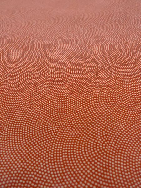 画像9: N1211E 女性用小紋 江戸小紋 シルク(正絹) 朱赤, 青海波 【中古】【USED】【リサイクル】 ★★☆☆☆【N1211E】 (9)