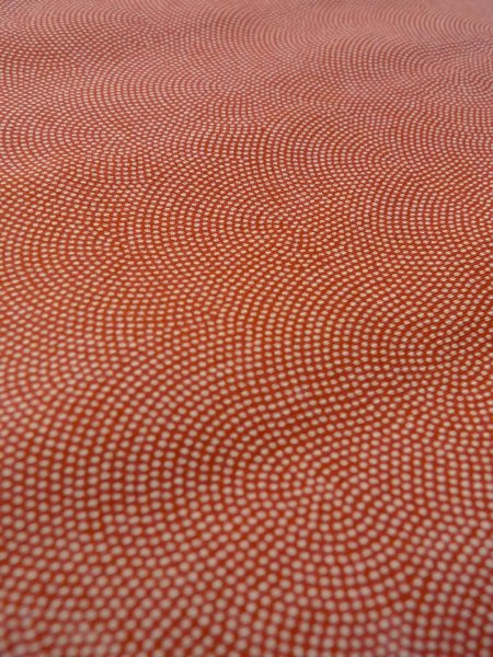 画像11: N1211E 女性用小紋 江戸小紋 シルク(正絹) 朱赤, 青海波 【中古】【USED】【リサイクル】 ★★☆☆☆【N1211E】 (11)