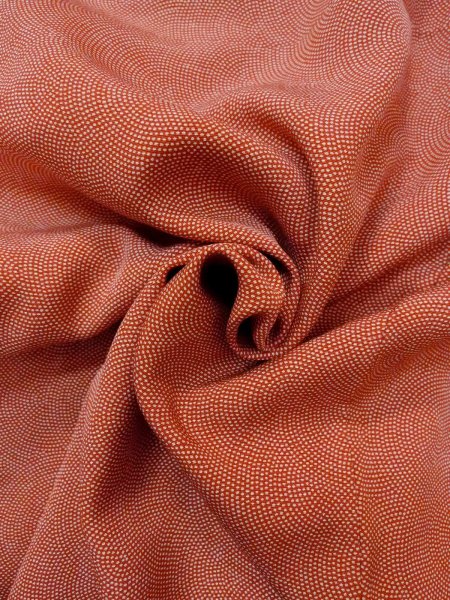 画像12: N1211E 女性用小紋 江戸小紋 シルク(正絹) 朱赤, 青海波 【中古】【USED】【リサイクル】 ★★☆☆☆【N1211E】 (12)