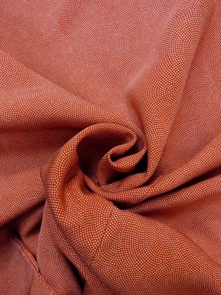 画像13: N1211E 女性用小紋 江戸小紋 シルク(正絹) 朱赤, 青海波 【中古】【USED】【リサイクル】 ★★☆☆☆【N1211E】 (13)