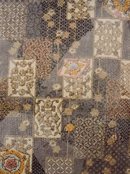 画像3: N1211F 女性用紬 染大島 シルク(正絹) 深いマルチカラー, もみじ 【中古】【USED】【リサイクル】 ★★★☆☆【N1211F】 (3)