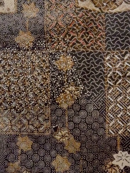 画像7: N1211F 女性用紬 染大島 シルク(正絹) 深いマルチカラー, もみじ 【中古】【USED】【リサイクル】 ★★★☆☆【N1211F】 (7)