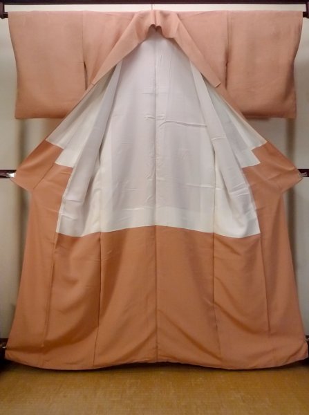 画像2: O0117A 女性用色無地  シルク（正絹） 淡いベージュ, 風景 【中古】【USED】【リサイクル】 ★★☆☆☆【O0117A】 (2)