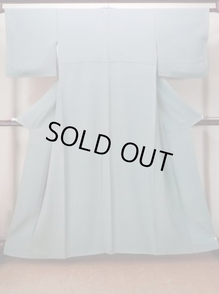 画像1: O0117B 女性用色無地  シルク（正絹） 淡い灰色がかった水色,  【中古】【USED】【リサイクル】 ★★☆☆☆【O0117B】 (1)