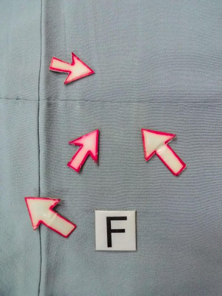 画像20: O0117B 女性用色無地  シルク(正絹) 淡い灰色がかった水色,  【中古】【USED】【リサイクル】 ★★☆☆☆【O0117B】 (20)