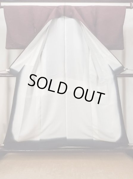 画像2: O0117D 女性用色無地  シルク（正絹） 深い紫みえんじ,  【中古】【USED】【リサイクル】 ★★☆☆☆【O0117D】 (2)