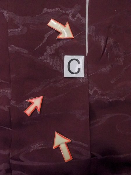 画像16: O0117D 女性用色無地  シルク(正絹) 深い紫みえんじ,  【中古】【USED】【リサイクル】 ★★☆☆☆【O0117D】 (16)