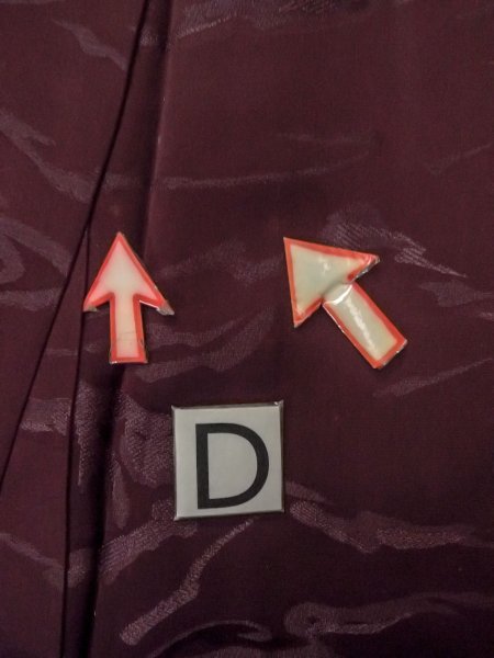 画像17: O0117D 女性用色無地  シルク(正絹) 深い紫みえんじ,  【中古】【USED】【リサイクル】 ★★☆☆☆【O0117D】 (17)