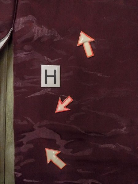 画像21: O0117D 女性用色無地  シルク(正絹) 深い紫みえんじ,  【中古】【USED】【リサイクル】 ★★☆☆☆【O0117D】 (21)