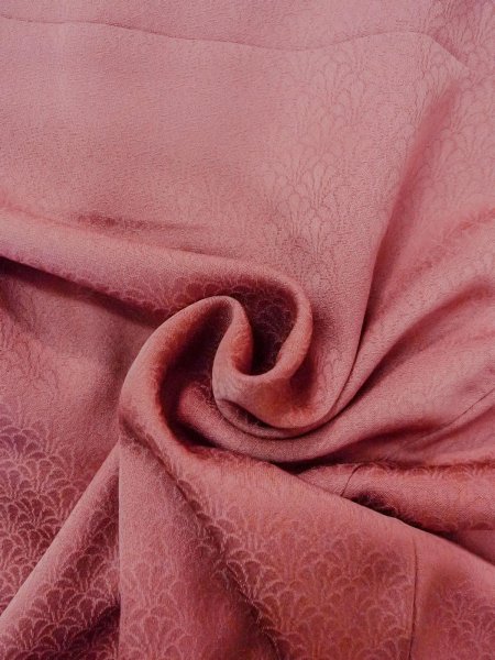 画像12: O0117E 女性用色無地  シルク(正絹) 赤み珊瑚色,  【中古】【USED】【リサイクル】 ★★★☆☆【O0117E】 (12)