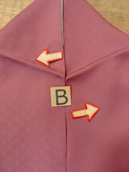 画像16: O0117E 女性用色無地  シルク(正絹) 赤み珊瑚色,  【中古】【USED】【リサイクル】 ★★★☆☆【O0117E】 (16)