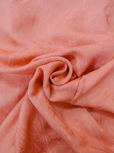 画像12: O0117F 女性用色無地  シルク(正絹) 光沢のある淡い橙色,  【中古】【USED】【リサイクル】 ★★★☆☆【O0117F】 (12)