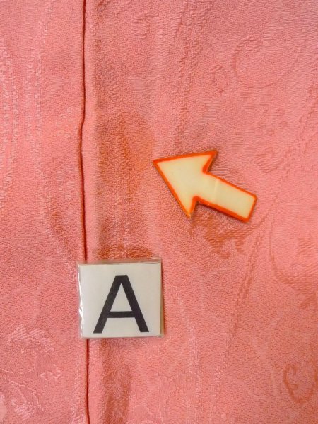 画像14: O0117F 女性用色無地  シルク(正絹) 光沢のある淡い橙色,  【中古】【USED】【リサイクル】 ★★★☆☆【O0117F】 (14)