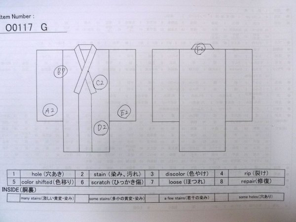 画像14: O0117G 女性用色無地  シルク(正絹) 灰色がかった緑色,  【中古】【USED】【リサイクル】 ★★☆☆☆【O0117G】 (14)