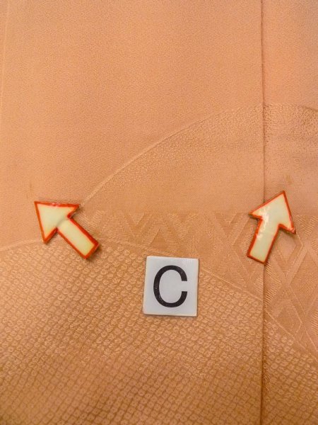 画像16: O0117I 女性用色無地  シルク(正絹) 山吹,  【中古】【USED】【リサイクル】 ★★☆☆☆【O0117I】 (16)