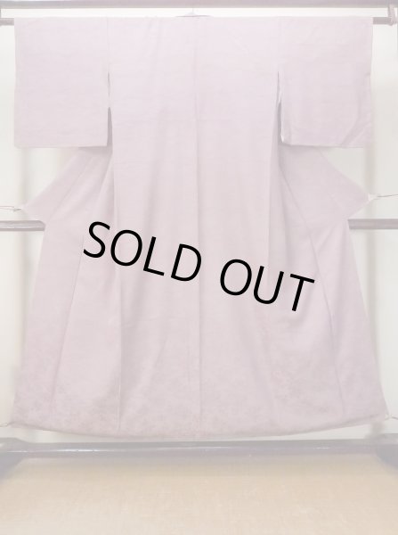 画像1: O0117L 女性用色無地  シルク（正絹） 淡い灰色がかった紫色,  【中古】【USED】【リサイクル】 ★★★☆☆【O0117L】 (1)